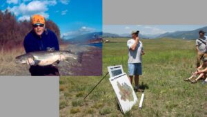 Ryen (with fish) and Greg